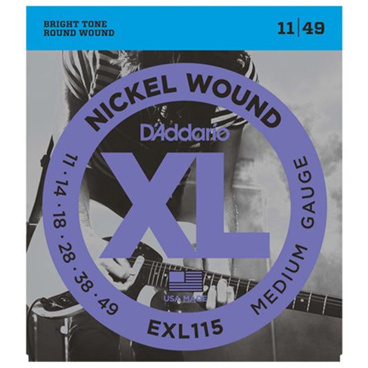 D'Addario EXL115-3D XL Nickel Wound Blues/Jazz Rock Electric Guitar Strings