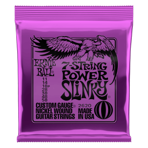 Ernie Ball Power Slinky 7-String Nickel Wound Electric Guitar Strings 11-58 Gauge