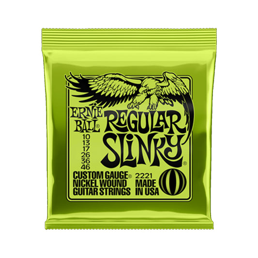 Ernie Ball Regular Slinky Nickel Wound Electric Guitar Strings, 10-46 Gauge